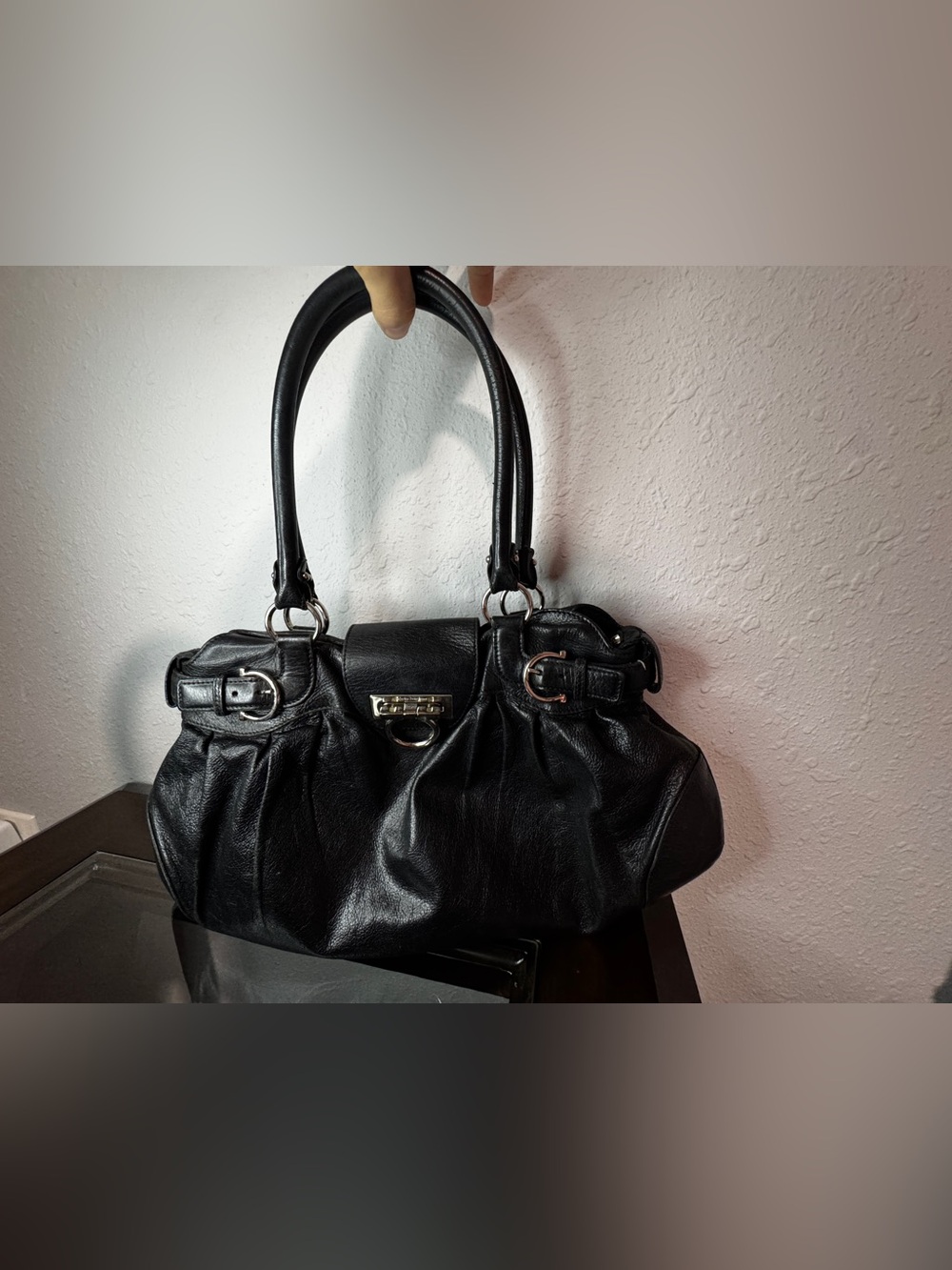 Salvatore Ferragamo Black Leather Marisa Gancini